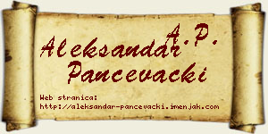 Aleksandar Pančevački vizit kartica